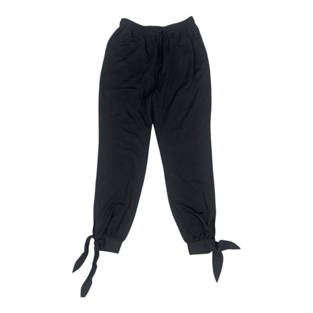 Doe & Rae Black Tie Cuff Jogger Pants Small NWT Elastic Waist Bow Detail Pockets